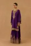 Royal Purple Silk Sharara set