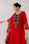 Red Georgette Sharara set