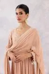 Peach Georgette Anarkali set