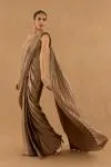 Mocha Brown Satin Drape Saree