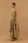 Lavendar and Olive Georgette Anarkali set