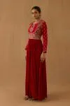 Ruby Red Crepe Silk Suit set
