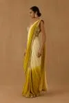 Mustard Ombre Organza Drape Saree