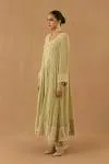 Sage Green Gerogette Anarkali set