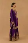 Royal Purple Silk Sharara set