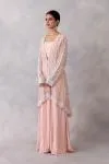 Blush Pink Crepe Sharara set