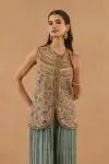 Sage Green Silk Sharara Set