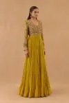 Mustard Yellow Silk Anarkali Set