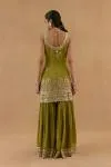 Olive Green Tissue Silk Garara Set