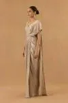 Champagne Gold Organza Drape Saree
