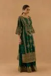 Emerald Green Silk Sharara Set