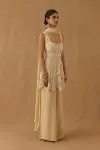 Vanilla Gold georgette Sharara set