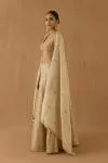 Beige tissue silk lehenga set