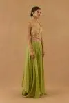 Pistachio Green Silk Sharara set