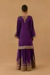 Royal Purple Silk Sharara set