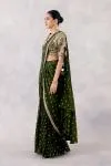 Olive Green Silk Drape Saree