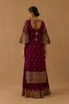 Wine Silk Sharara set