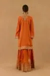 Tangerine Silk Sharara set