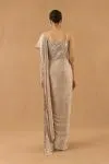 Champagne Gold Organza Drape Saree