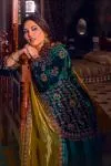 Pochampally Bottle green Velvet sharara set