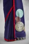 Prussian Blue Katan Silk Saree