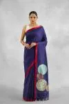 Prussian Blue Katan Silk Saree
