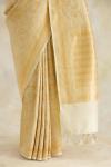 Pure Beige Handloom Silk Saree