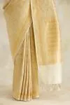 Pure Beige Handloom Silk Saree