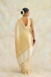 Pure Beige Handloom Silk Saree
