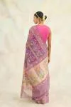 Ebony Purple Organza Jamdani Saree
