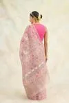 Mauve Organza Jamdani Saree