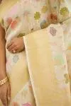 Beige Pure Handloom Munga Tussar