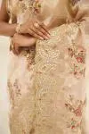 Moonbeam Gold Woven Organza Saree