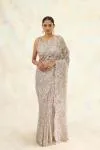 Lilac Embroidered Saree