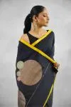 Slate Black Banarasi Silk Saree