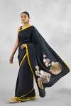 Slate Black Banarasi Silk Saree