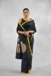 Slate Black Banarasi Silk Saree