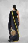 Slate Black Banarasi Silk Saree
