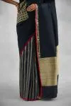 Kohl Black Banarasi Katan Silk Saree
