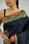 Kohl Black Banarasi Katan Silk Saree