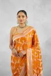 Deep Saffron Mashru Silk Saree