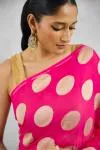 Magenta Pink Banarasi Khaddi Georgette Saree