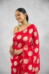 Crimson Red Banarasi Khaddi Georgette Saree