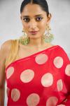 Crimson Red Banarasi Khaddi Georgette Saree