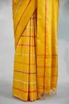 Mustard Yellow Satin Silk Saree