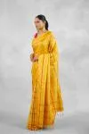 Mustard Yellow Satin Silk Saree