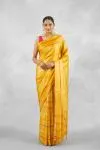 Mustard Yellow Satin Silk Saree