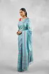 Powder Blue Satin Silk Saree