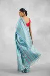 Powder Blue Satin Silk Saree