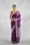 Dark Purple Katan Silk Saree
